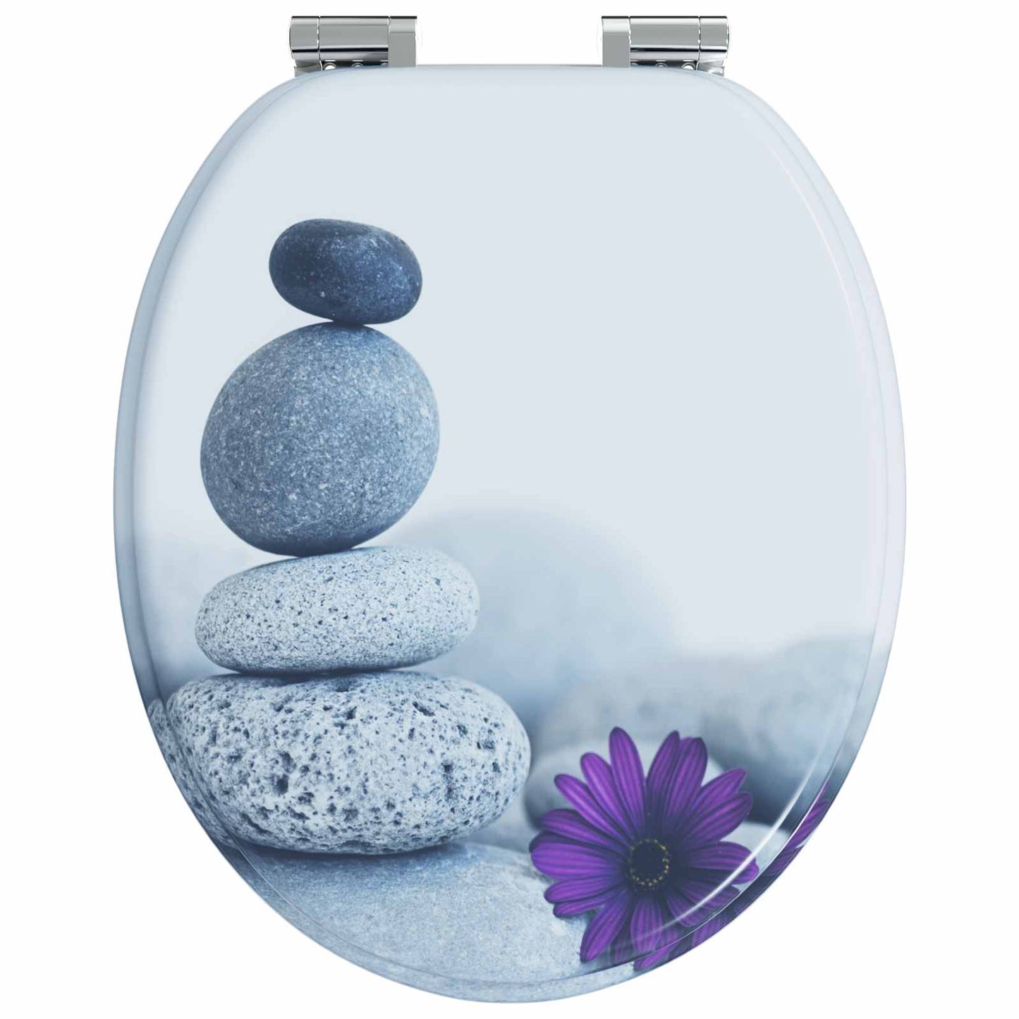 Soft-Close Toilet Seat Grey 44 x 38 cm MDF board