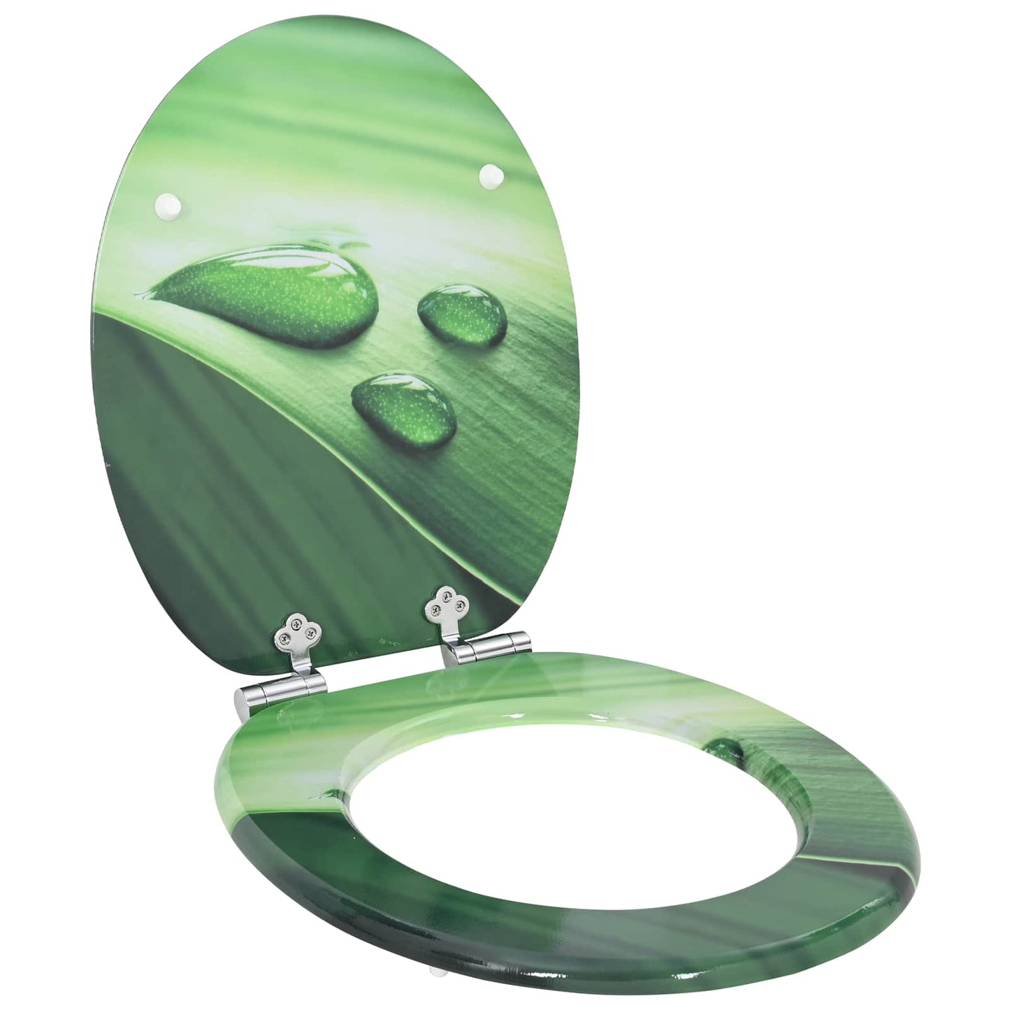 Soft-Close Toilet Seat Green Drop 44 x 38 cm MDF board
