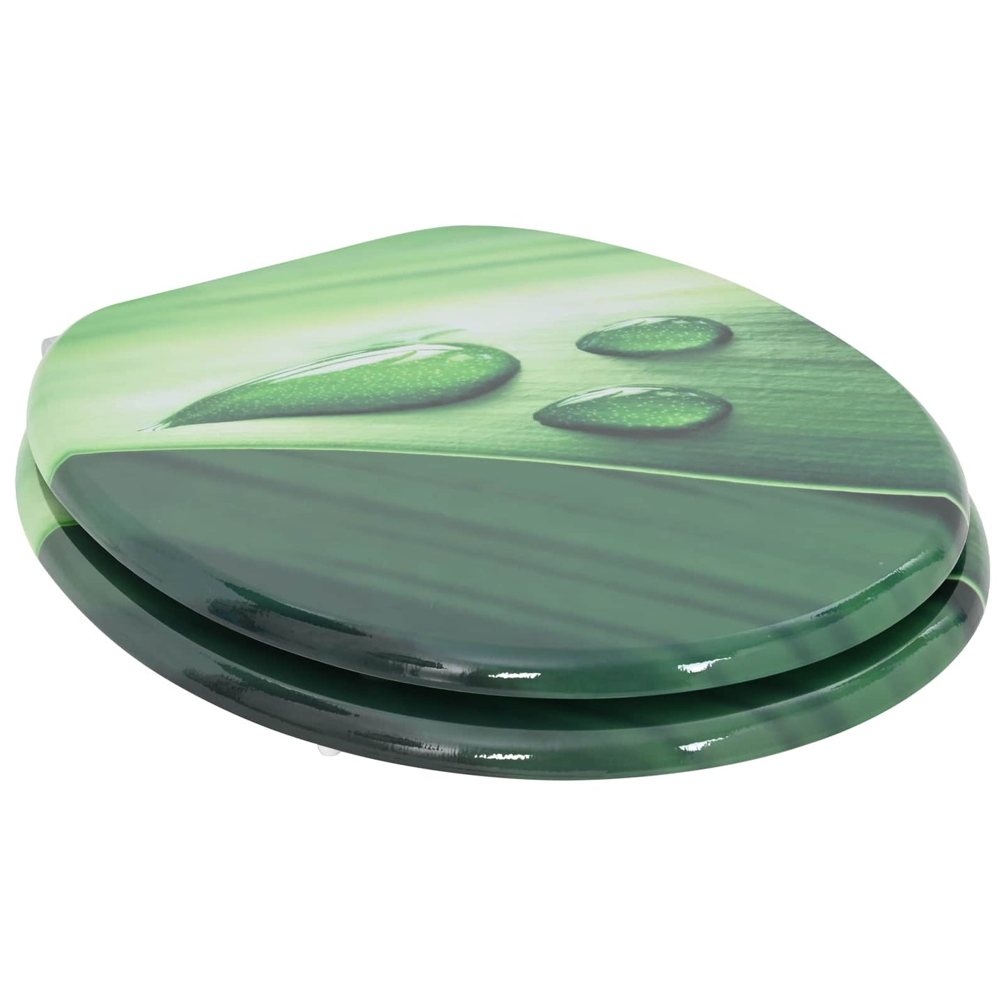 Soft-Close Toilet Seat Green Drop 44 x 38 cm MDF board