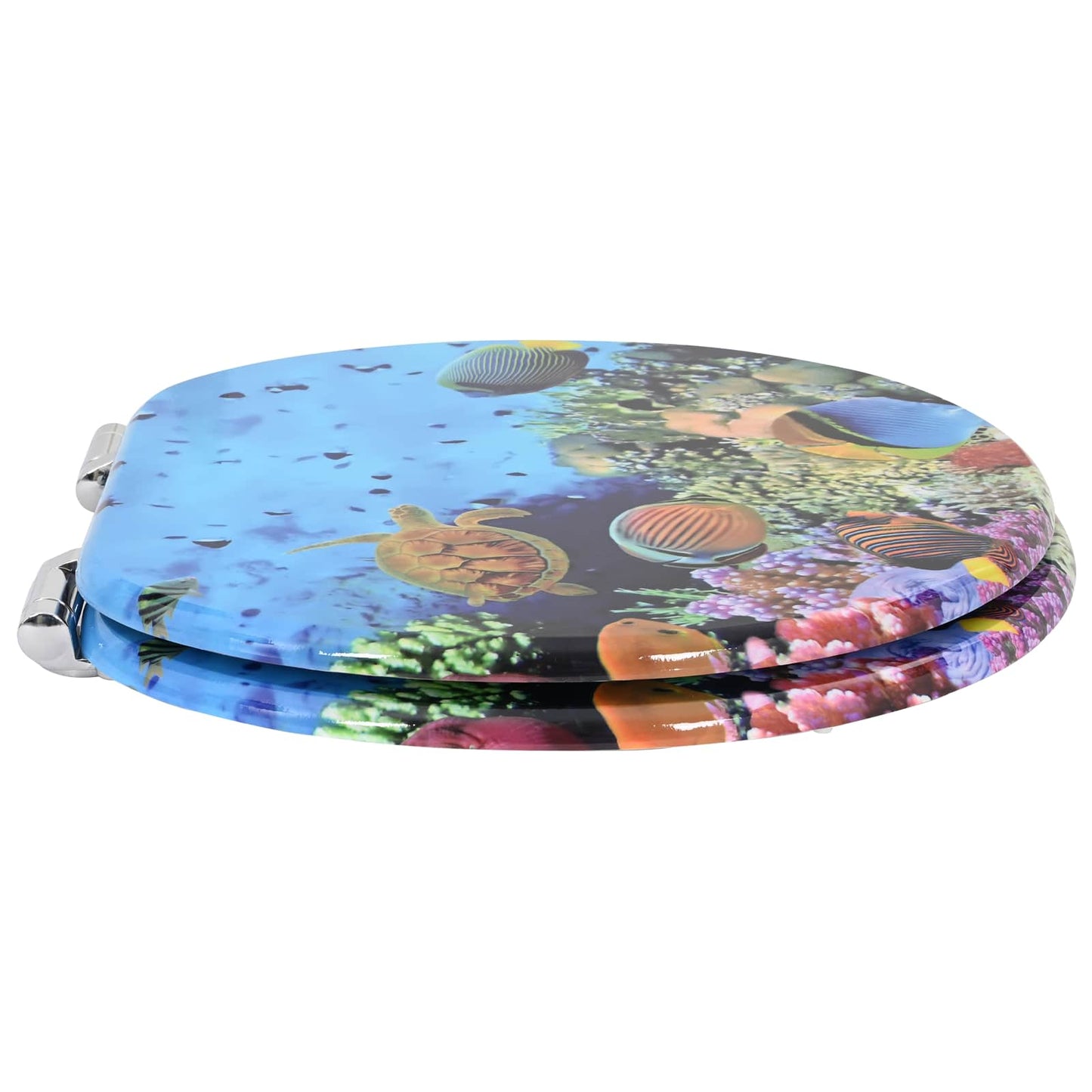 Soft-Close Toilet Seat Deep Sea Blue 44 x 38 cm MDF board
