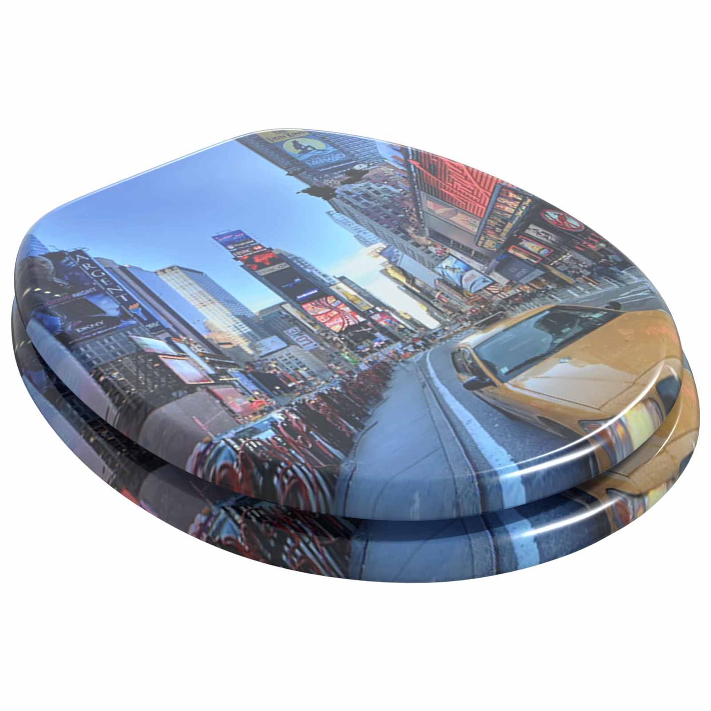 Soft-Close Toilet Seat Multicolour 44 x 38 cm MDF board