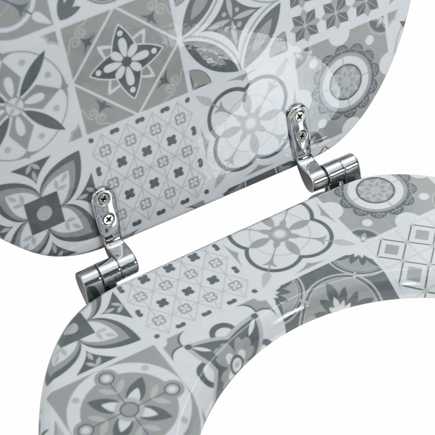 Soft-Close Toilet Seat Grey 44 x 38 cm MDF board