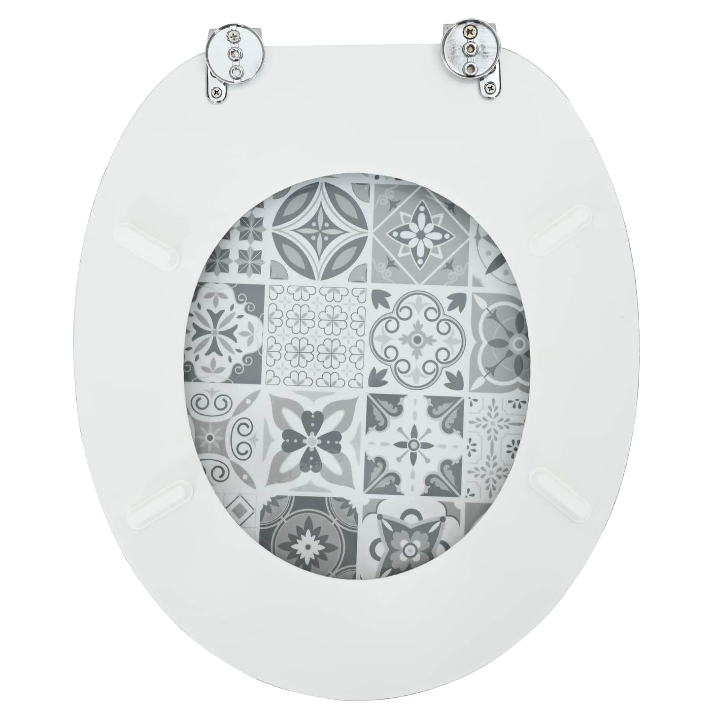 Soft-Close Toilet Seat Grey 44 x 38 cm MDF board
