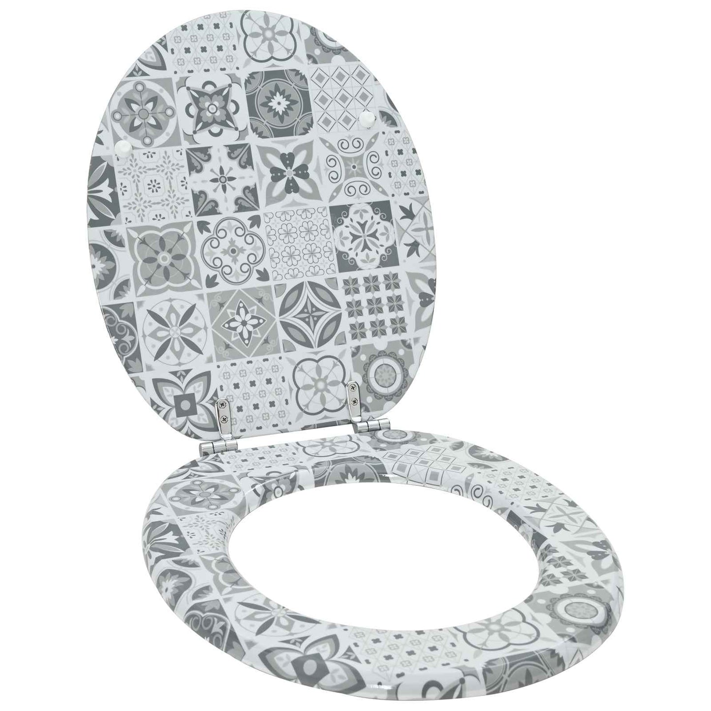 Soft-Close Toilet Seat Grey 44 x 38 cm MDF board
