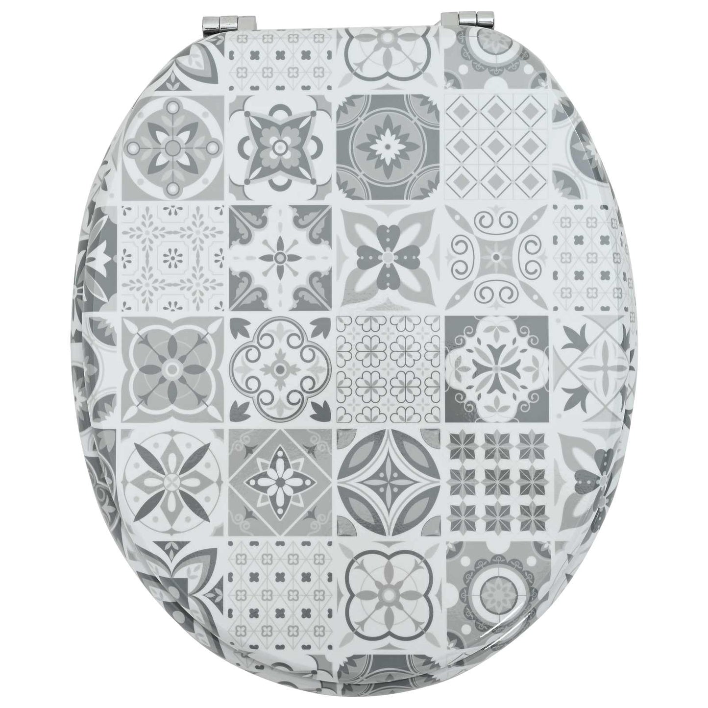 Soft-Close Toilet Seat Grey 44 x 38 cm MDF board