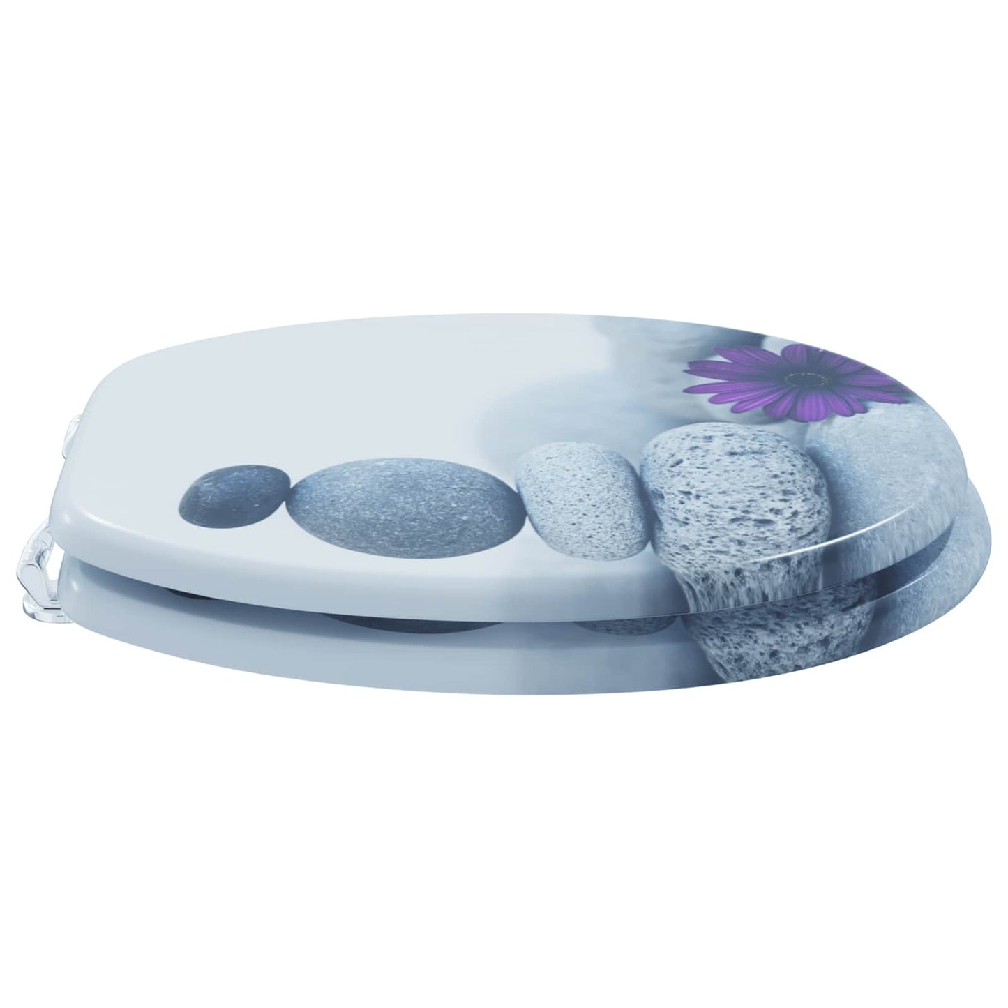 Soft-Close Toilet Seat Grey 44 x 38 cm MDF board