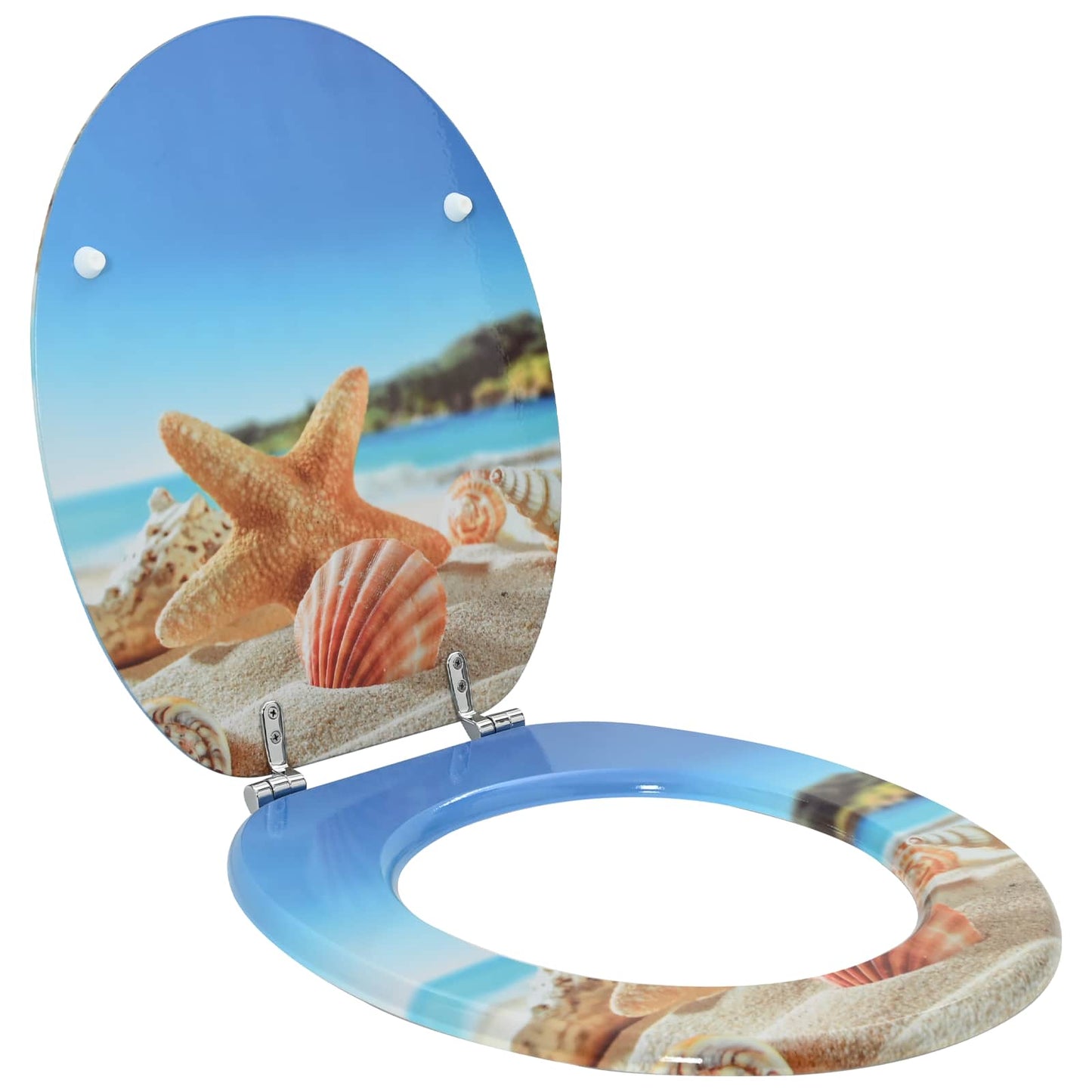 Soft-Close Toilet Seat Light Blue 44 x 38 cm MDF board