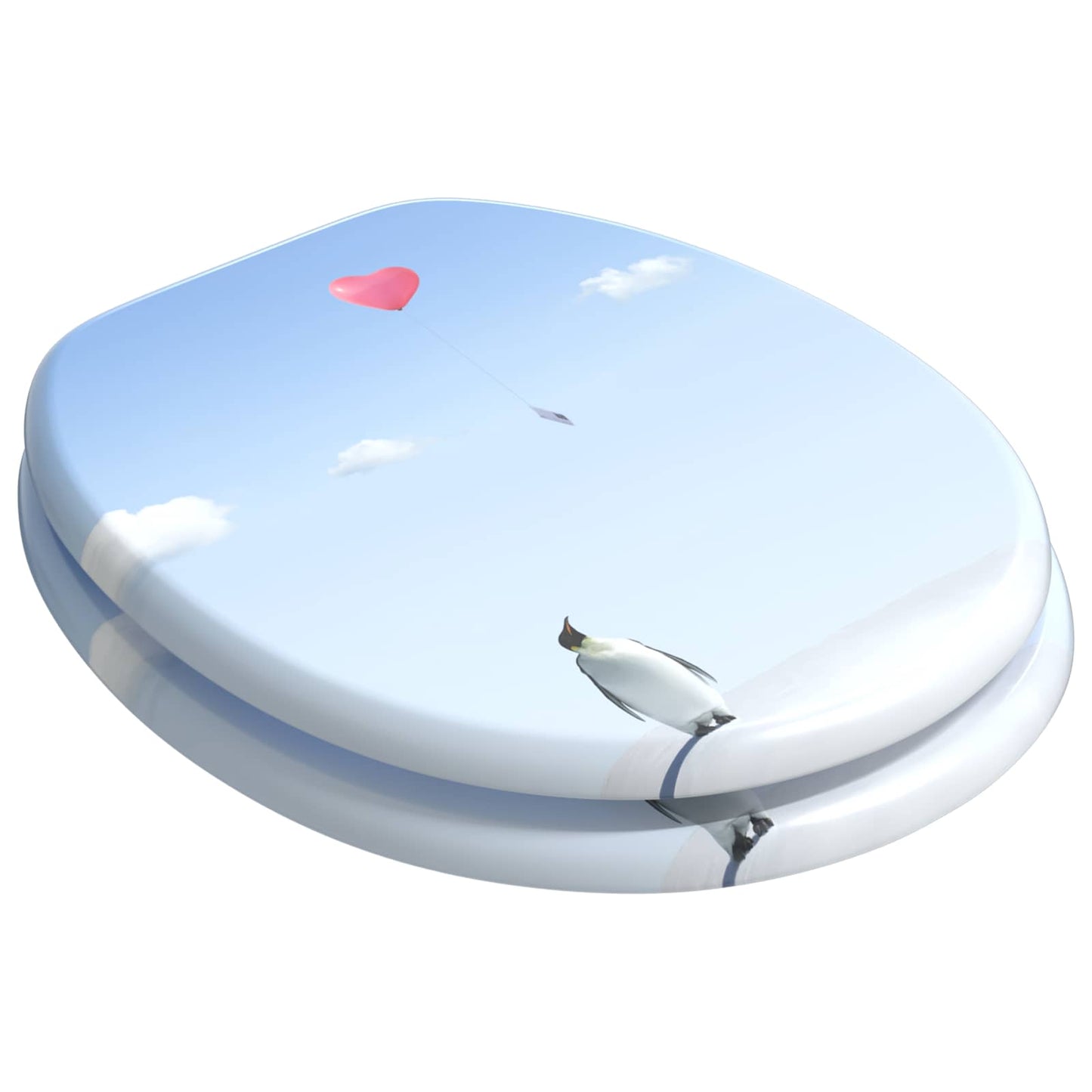 Soft-Close Toilet Seat Blue 44 x 38 cm MDF board