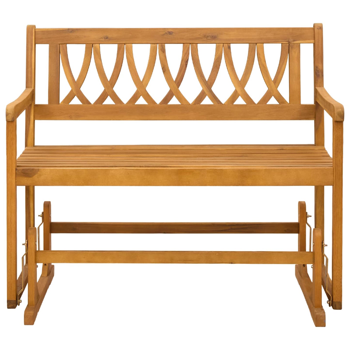 Garden Glider Bench Natural 110 x 59 x 97 cm Solid Acacia Wood