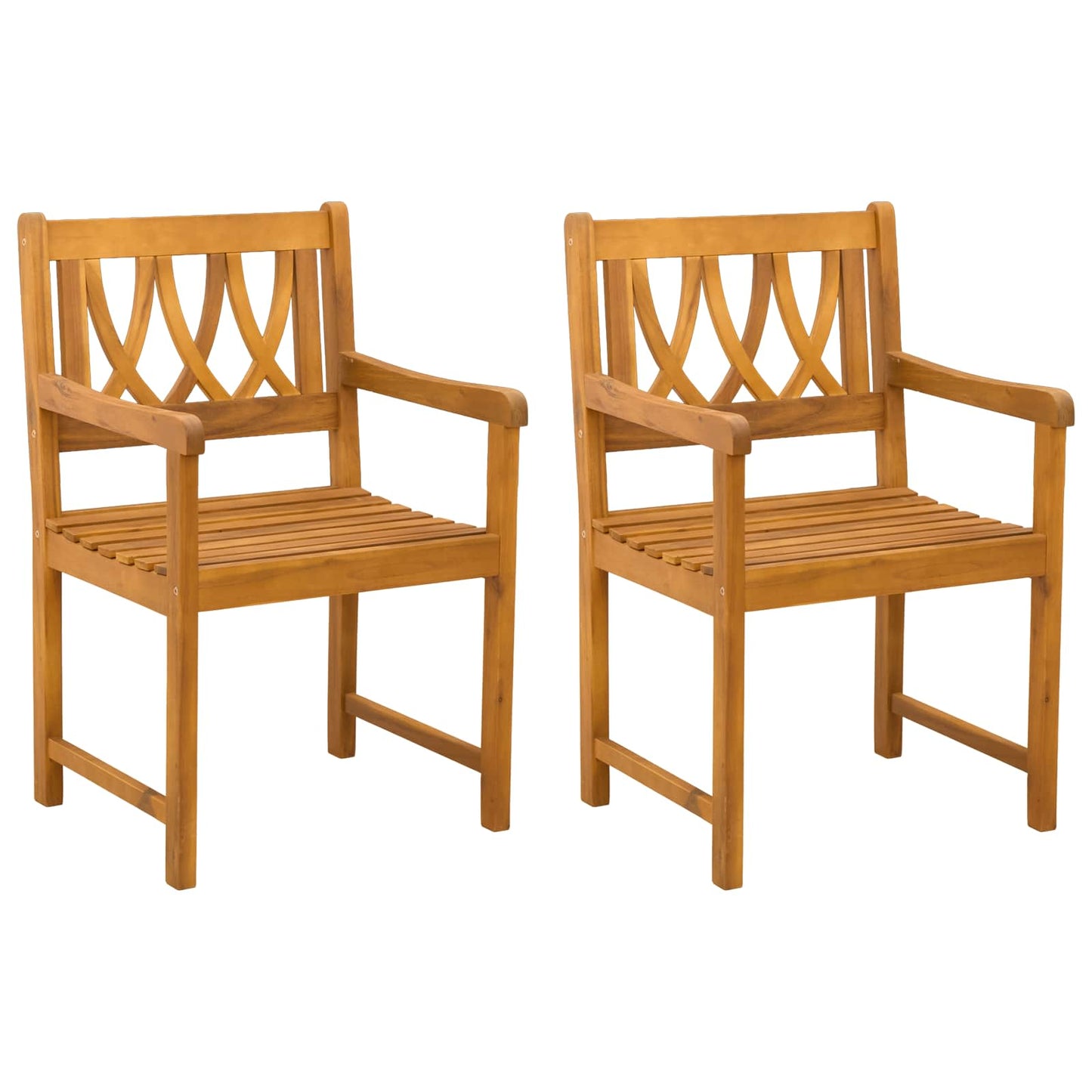 Outdoor Bench 2 pcs Natural 56 x 55.5 x 90 cm Solid Acacia Wood