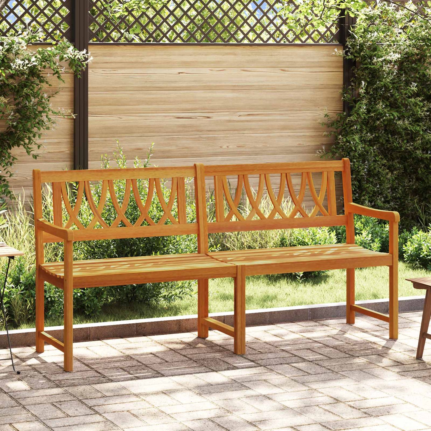 Outdoor Bench Natural 180 x 55.5 x 90 cm Solid Acacia Wood