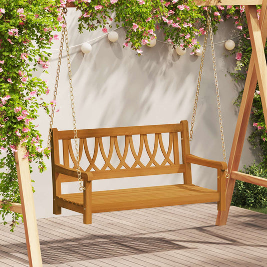 Garden Swing Bench 2 -Seater 110 x 56 x 58 cm Solid Acacia Wood