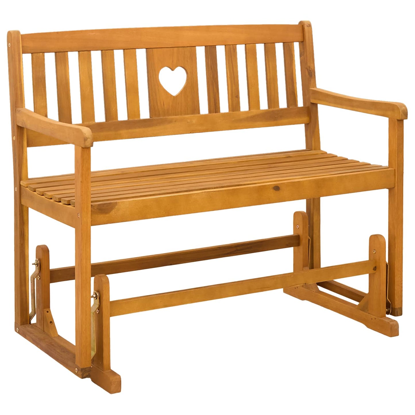 Garden Glider Bench Natural 110 x 59 x 97 cm Solid Acacia Wood