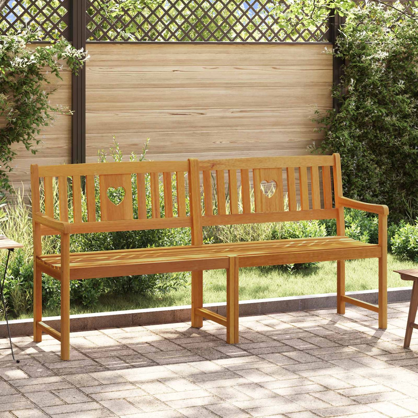 Outdoor Bench Natural 180 x 55.5 x 90 cm Solid Acacia Wood