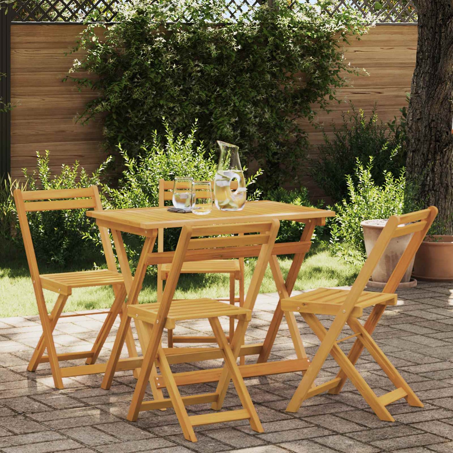 Folding Garden Chairs Folding 4 pcs Natural 40 x 53 x 80 cm