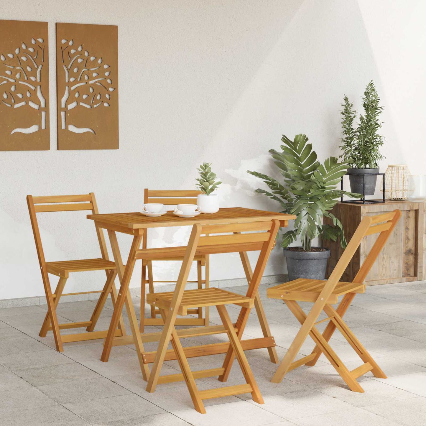 Folding Garden Chairs Folding 4 pcs Natural 40 x 53 x 80 cm