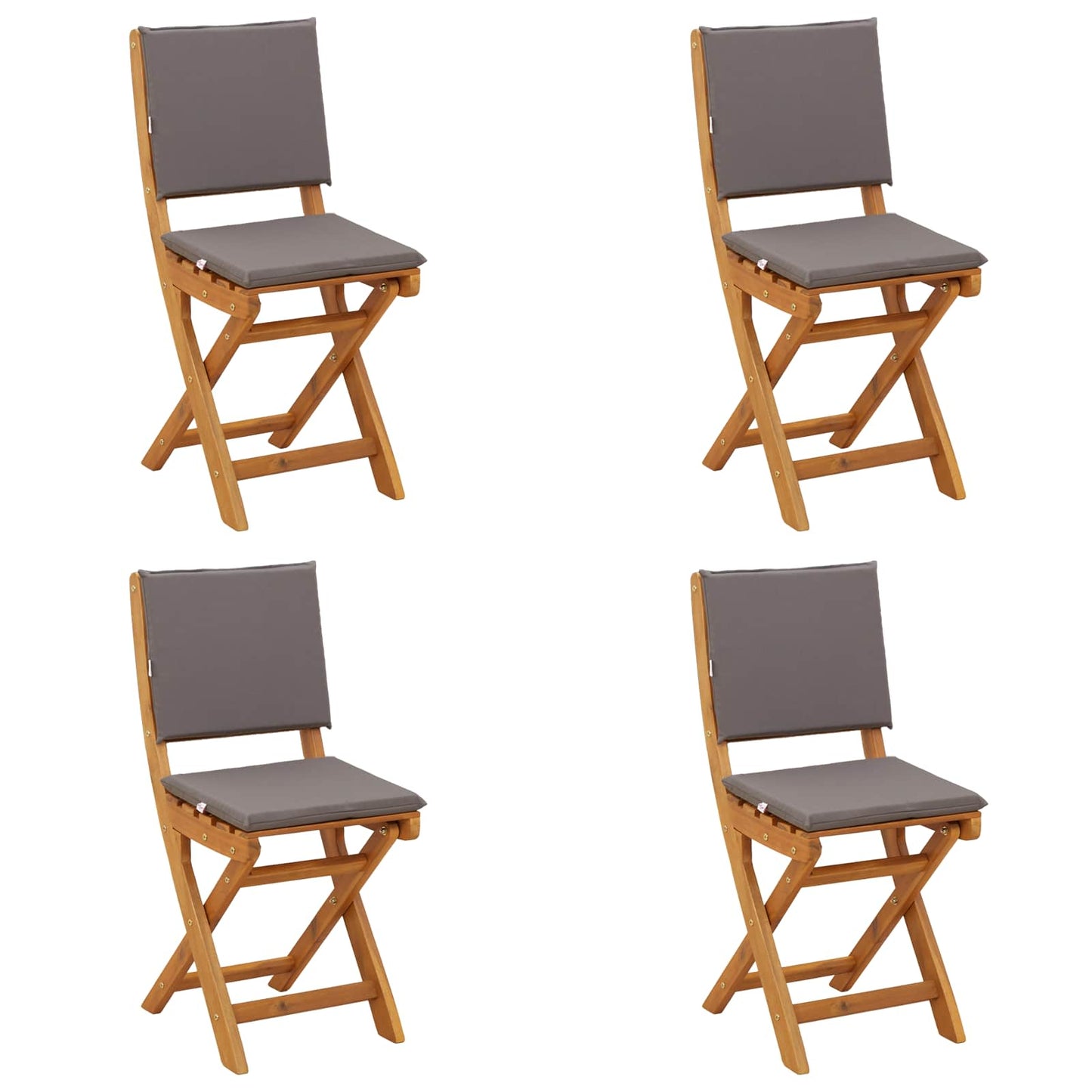 Garden Chair 4 pcs Dark Grey 38 x 46 x 85 cm Solid Acacia Wood
