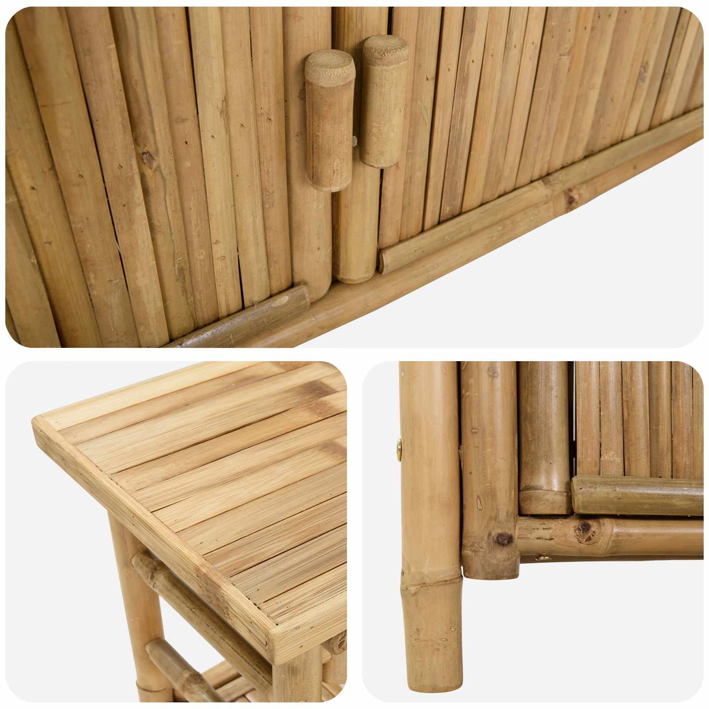 Console Table with Shelf Natural 80 x 35 x 75 cm Bamboo
