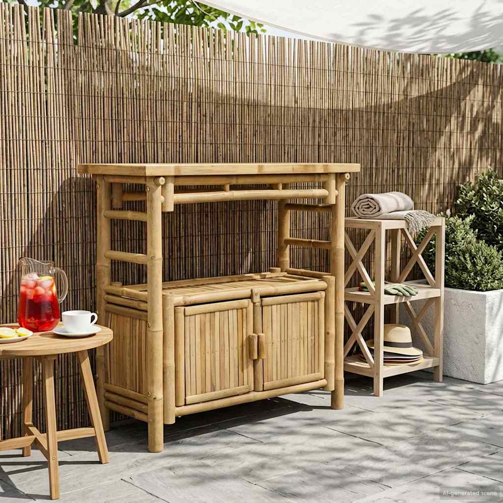 Console Table with Shelf Natural 80 x 35 x 75 cm Bamboo