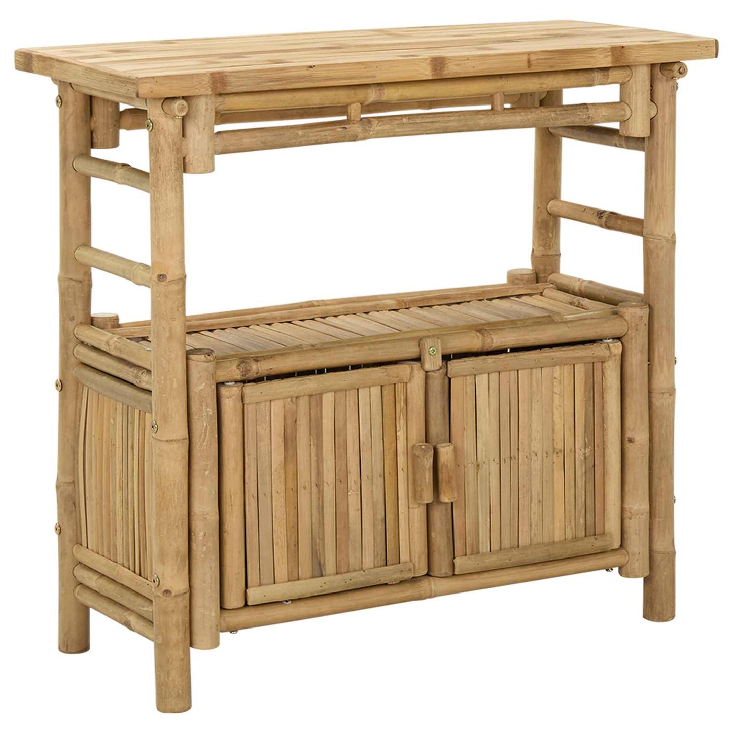 Console Table with Shelf Natural 80 x 35 x 75 cm Bamboo