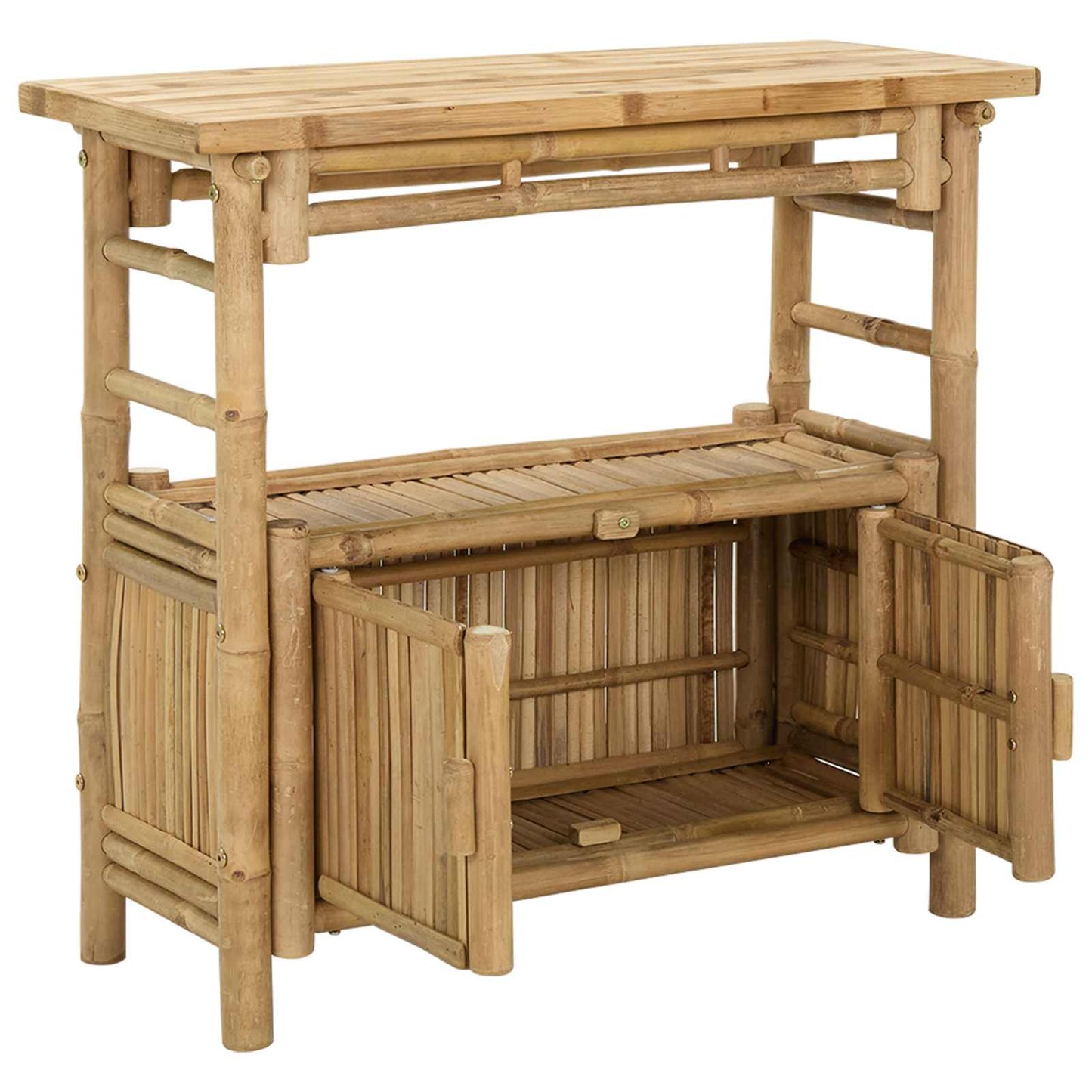 Console Table with Shelf Natural 80 x 35 x 75 cm Bamboo
