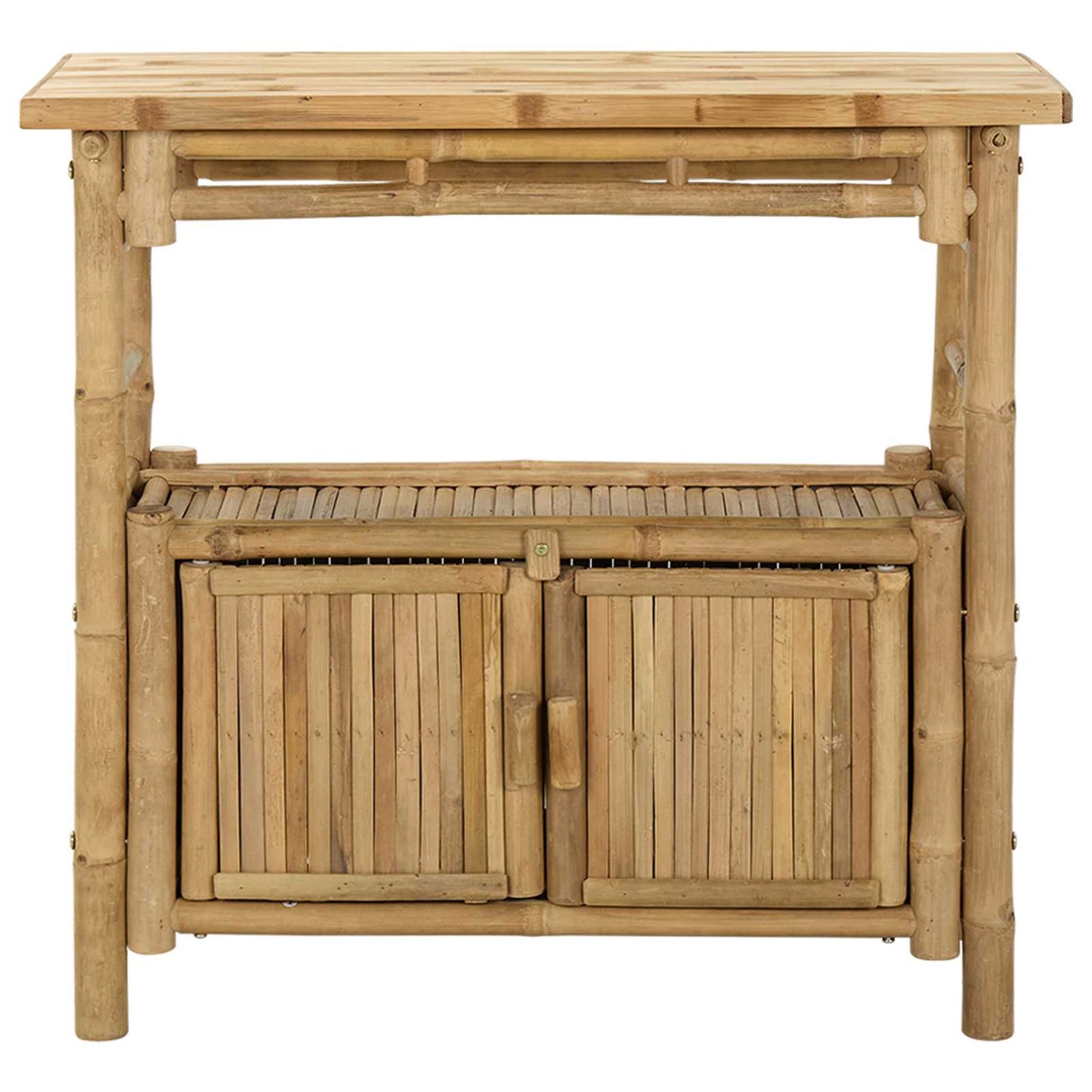 Console Table with Shelf Natural 80 x 35 x 75 cm Bamboo
