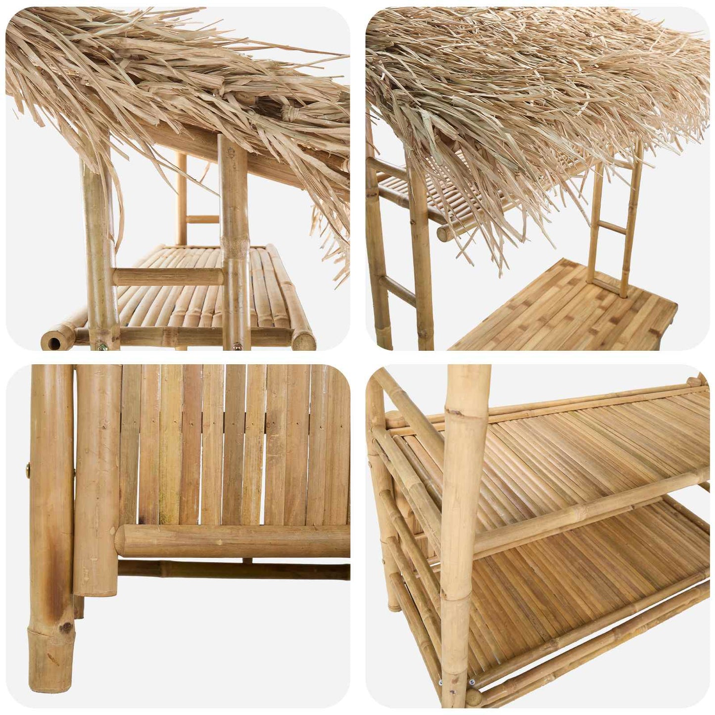 Outdoor Bar Table Natural 110 x 50 x 209 cm Bamboo
