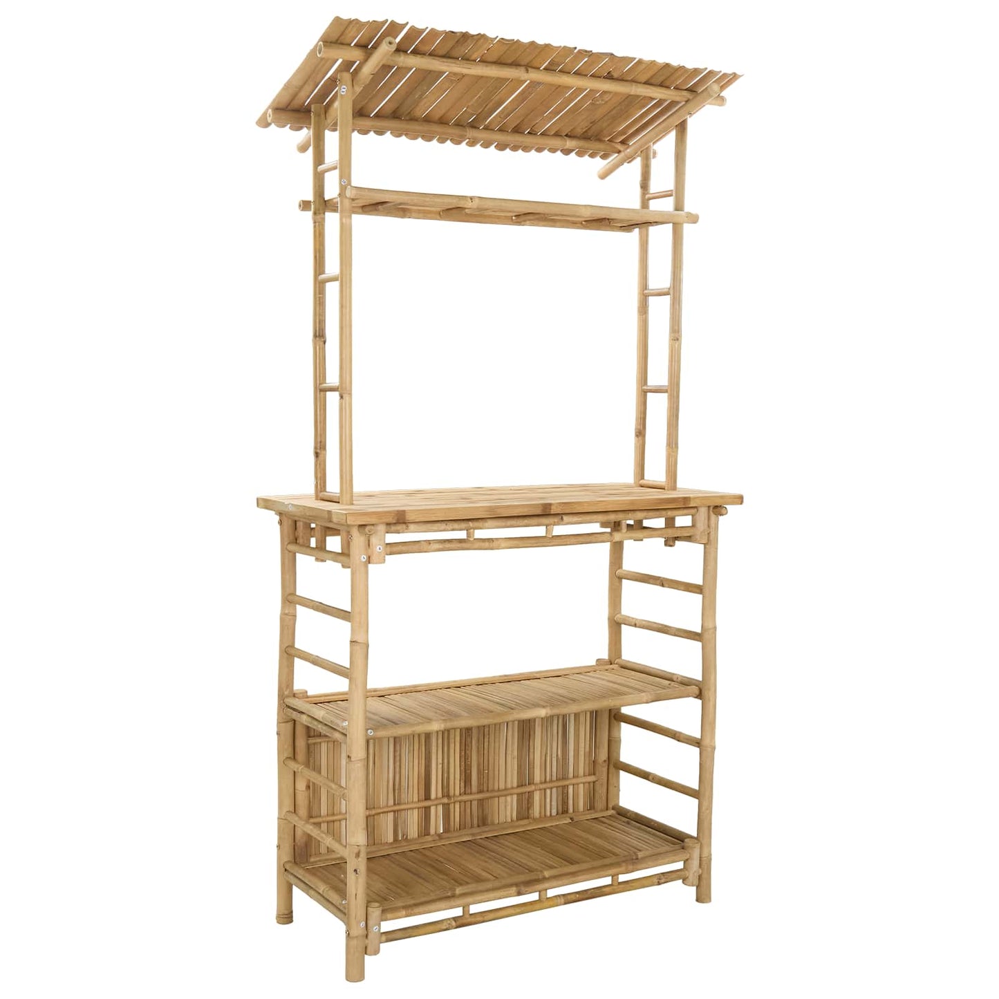 Outdoor Bar Table with Storage Natural 110 x 50 x 210 cm Bamboo