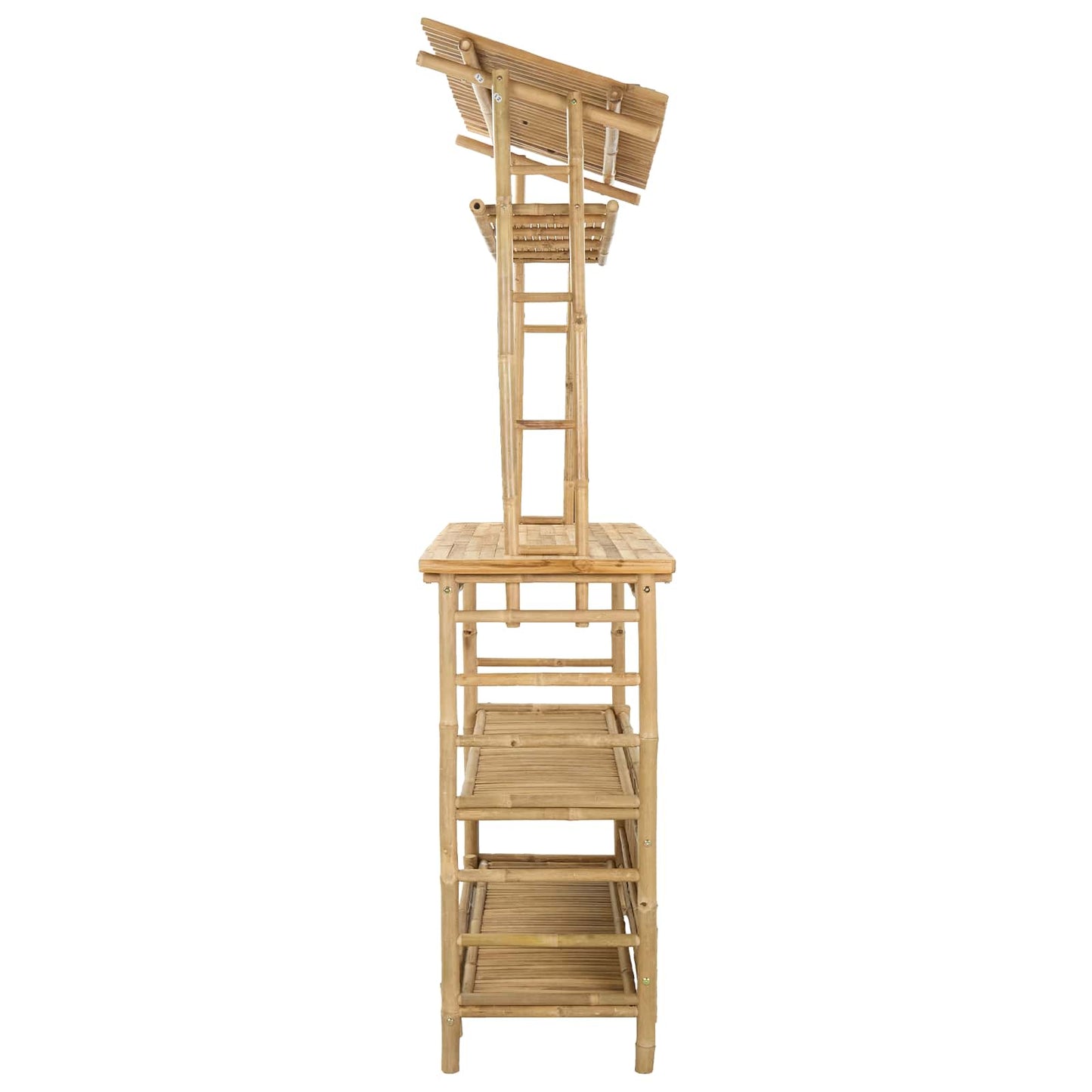 Outdoor Bar Table with Storage Natural 110 x 50 x 210 cm Bamboo