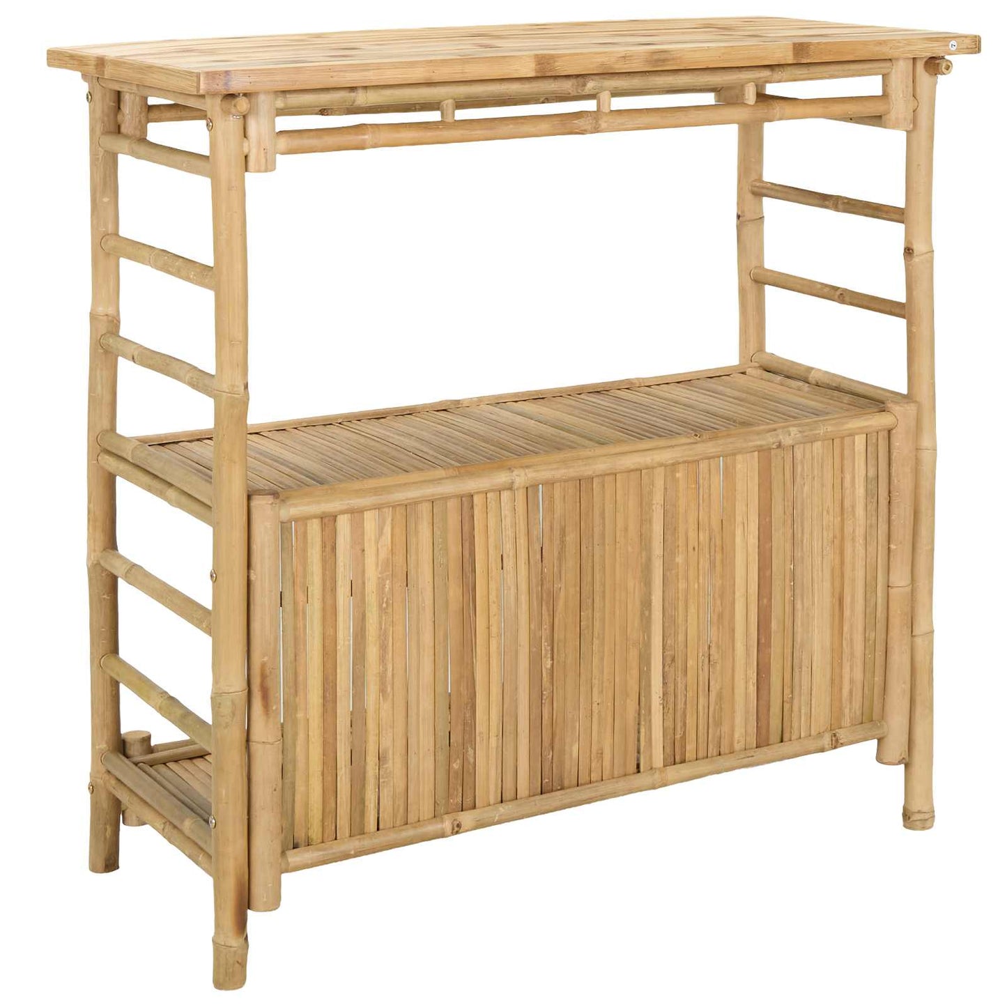 Outdoor Bar Table with Storage Natural 110 x 50 x 105 cm Bamboo