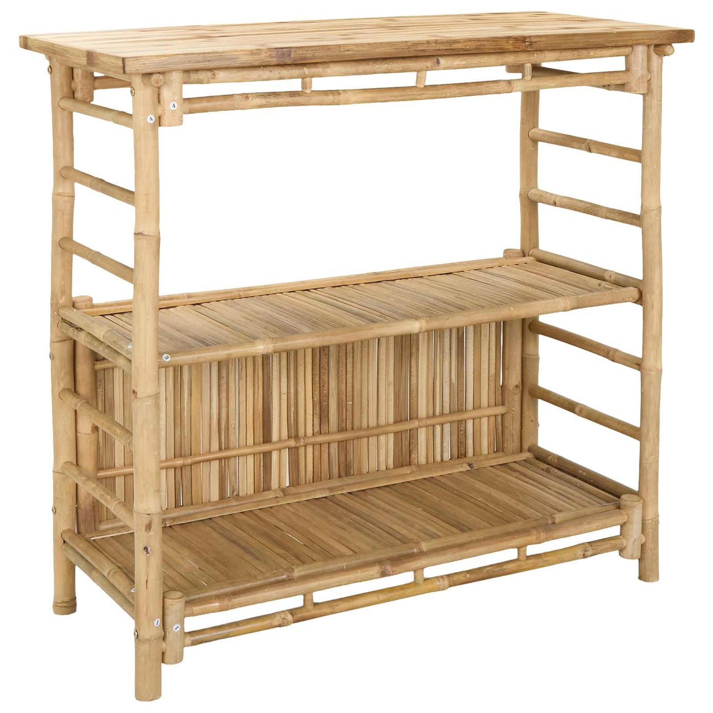 Outdoor Bar Table with Storage Natural 110 x 50 x 105 cm Bamboo