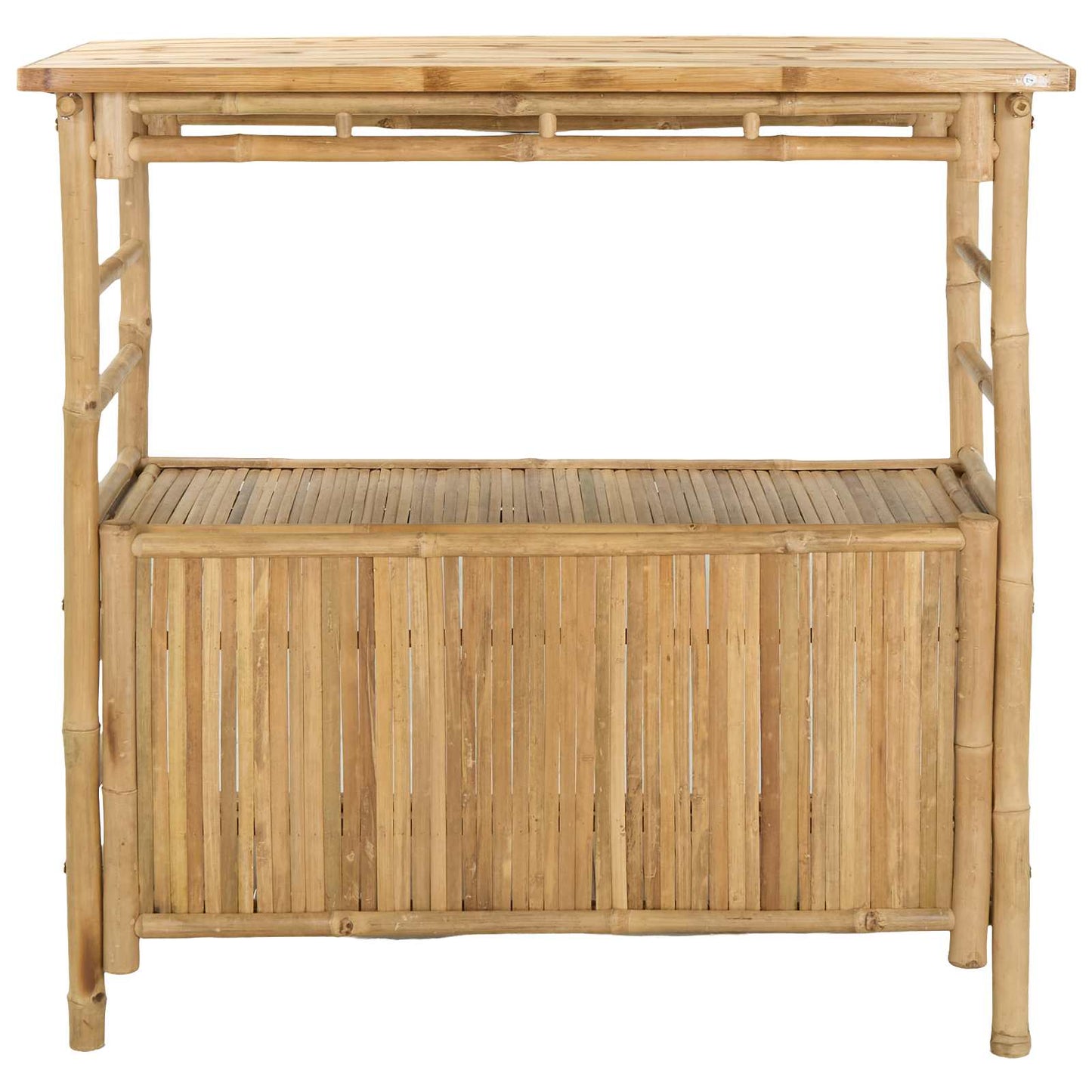 Outdoor Bar Table with Storage Natural 110 x 50 x 105 cm Bamboo
