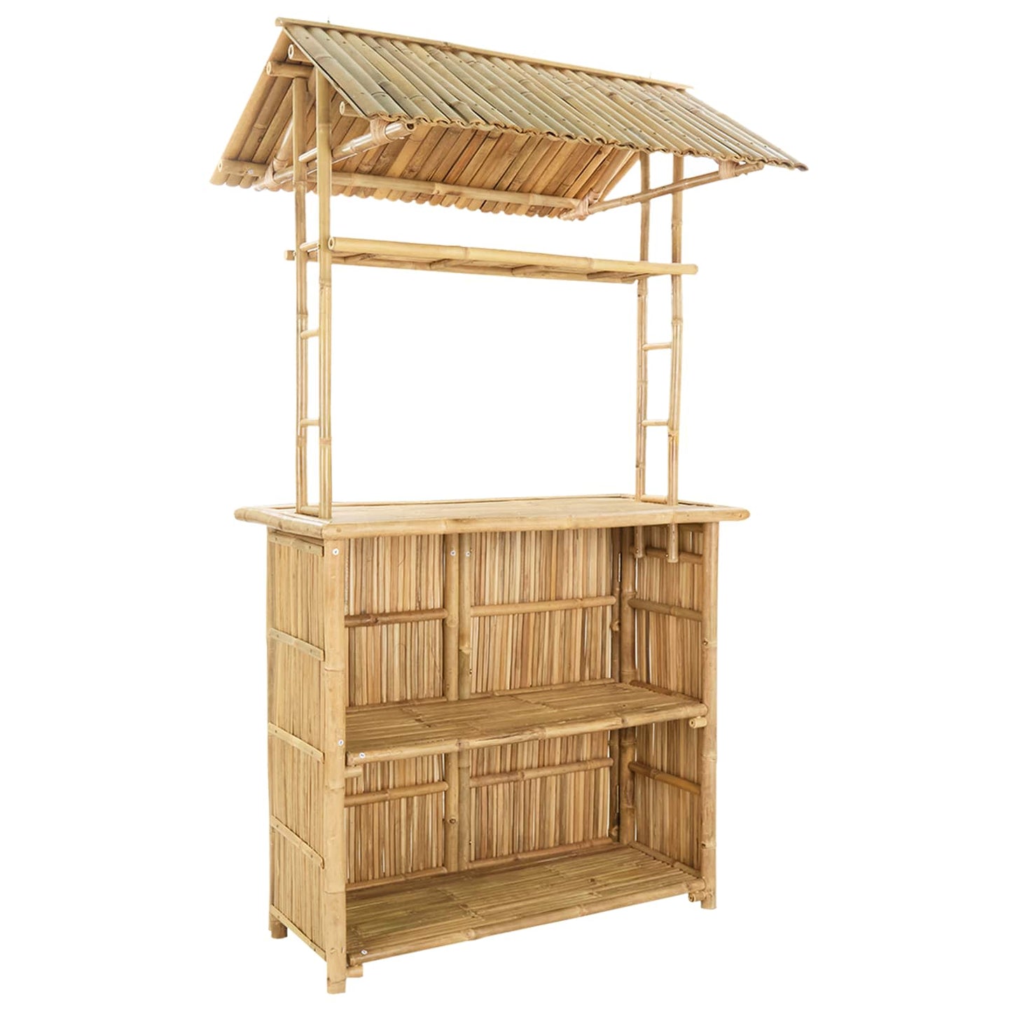 Outdoor Bar Table Natural 115 x 95 x 214 cm Bamboo