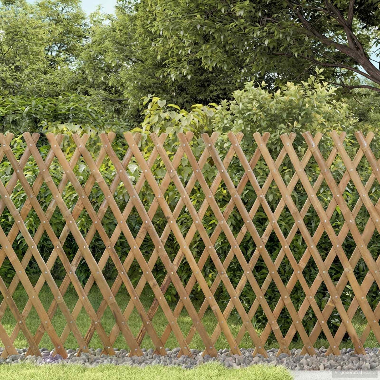 Expandable Trellis Fence 2 pcs Light Brown 100 x 105 cm Bamboo