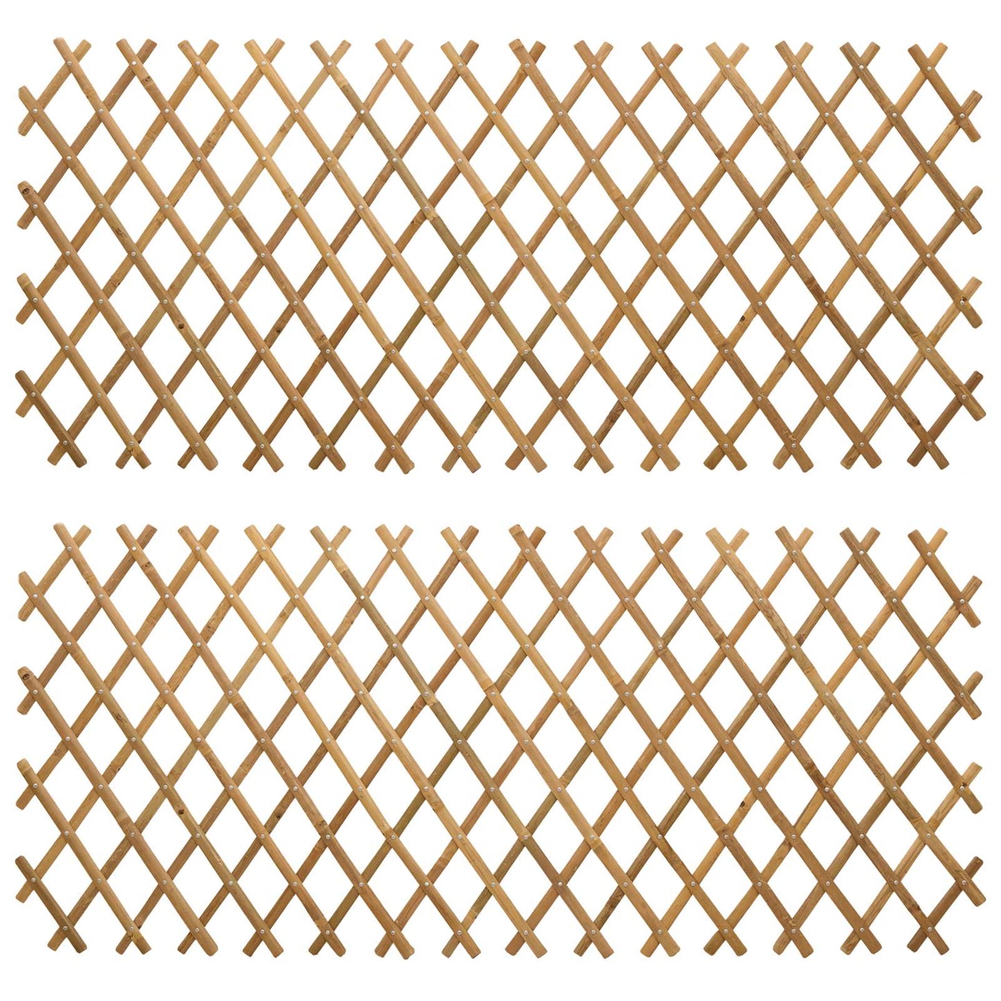 Expandable Trellis Fence 2 pcs Light Brown 100 x 105 cm Bamboo