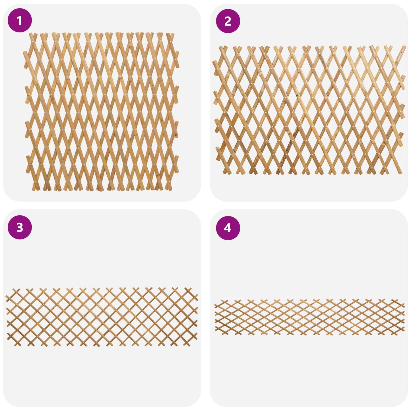 Expandable Trellis Fence 2 pcs Light Brown 100 x 105 cm Bamboo