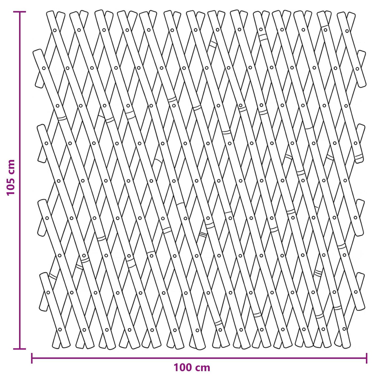Expandable Trellis Fence 2 pcs Light Brown 100 x 105 cm Bamboo