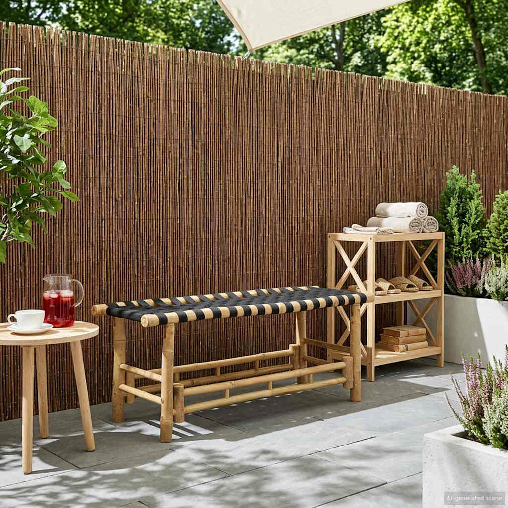 Garden Bench 110 x 38 x 40 cm Bamboo Natural Rectangular