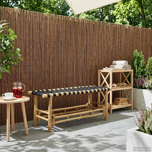 Garden Bench 110 x 38 x 40 cm Bamboo Natural Rectangular
