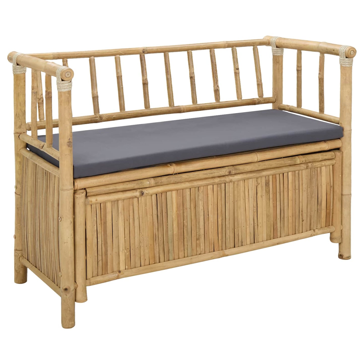 Garden Storage Bench 110 x 47 x 80 cm Bamboo Natural