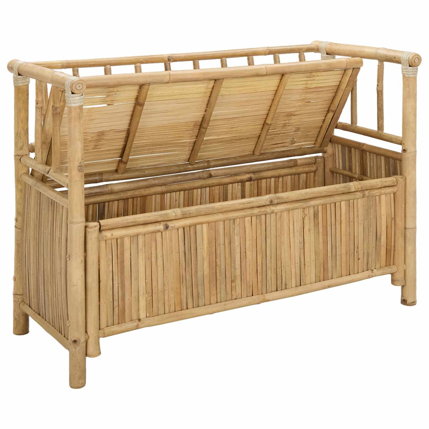 Garden Storage Bench 110 x 47 x 80 cm Bamboo Natural