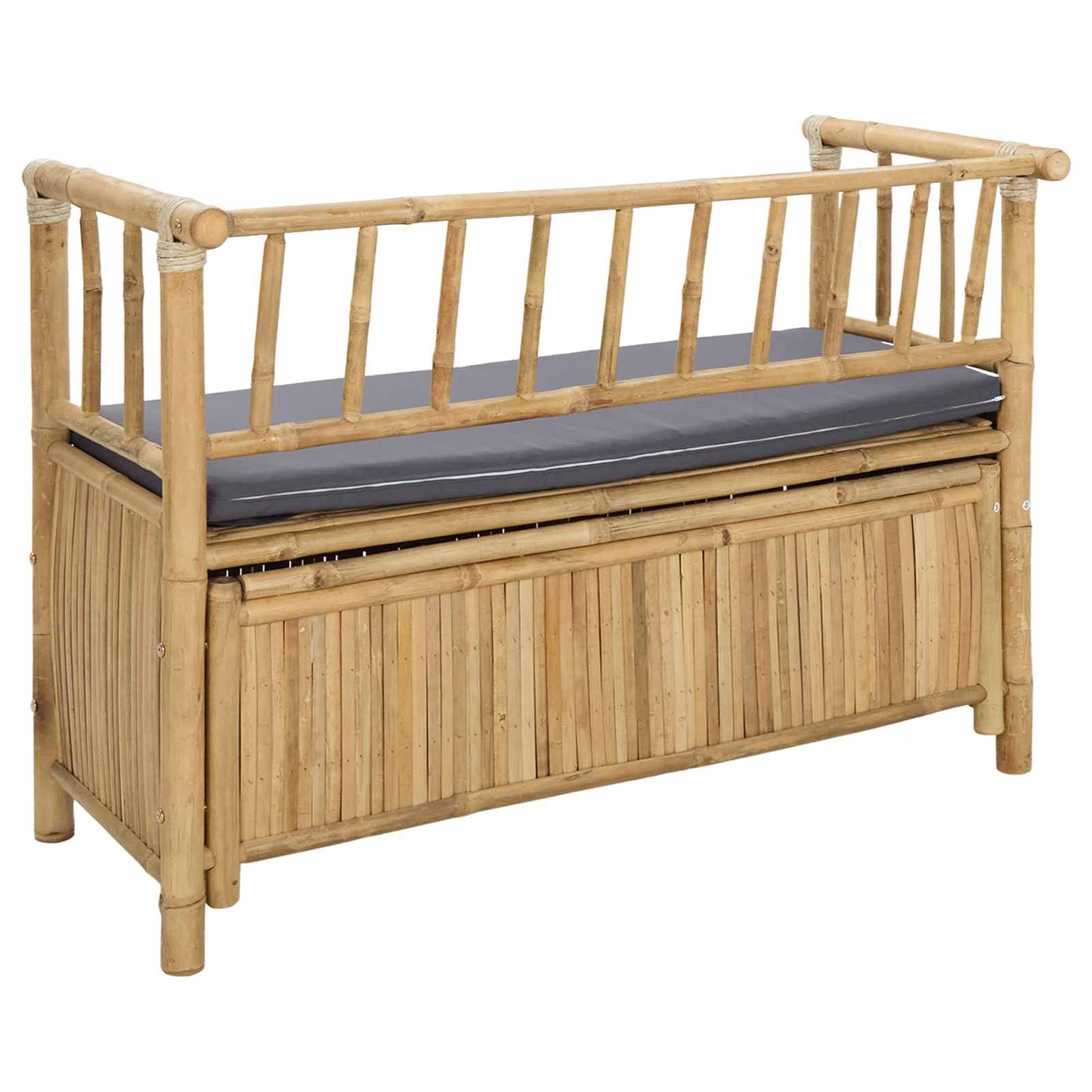 Garden Storage Bench 110 x 47 x 80 cm Bamboo Natural