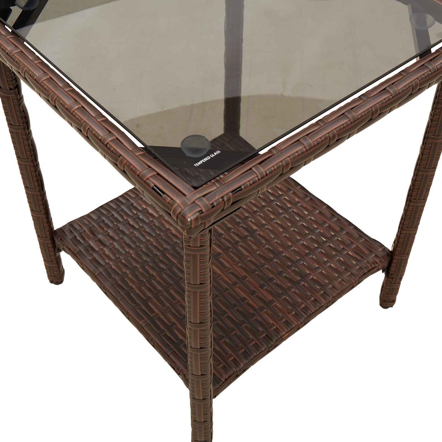 Outdoor Sofa Set with Cushion 2 pcs Brown and Red Poly Rattan