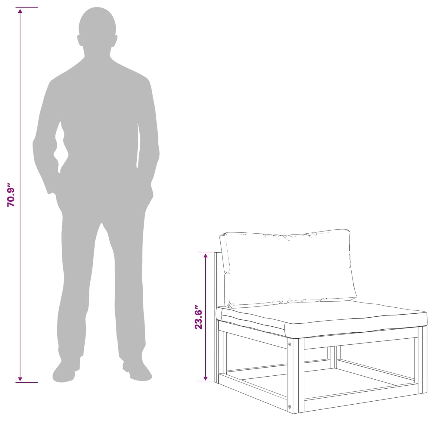 Sofa Set 7 pcs Natural Solid Acacia Wood