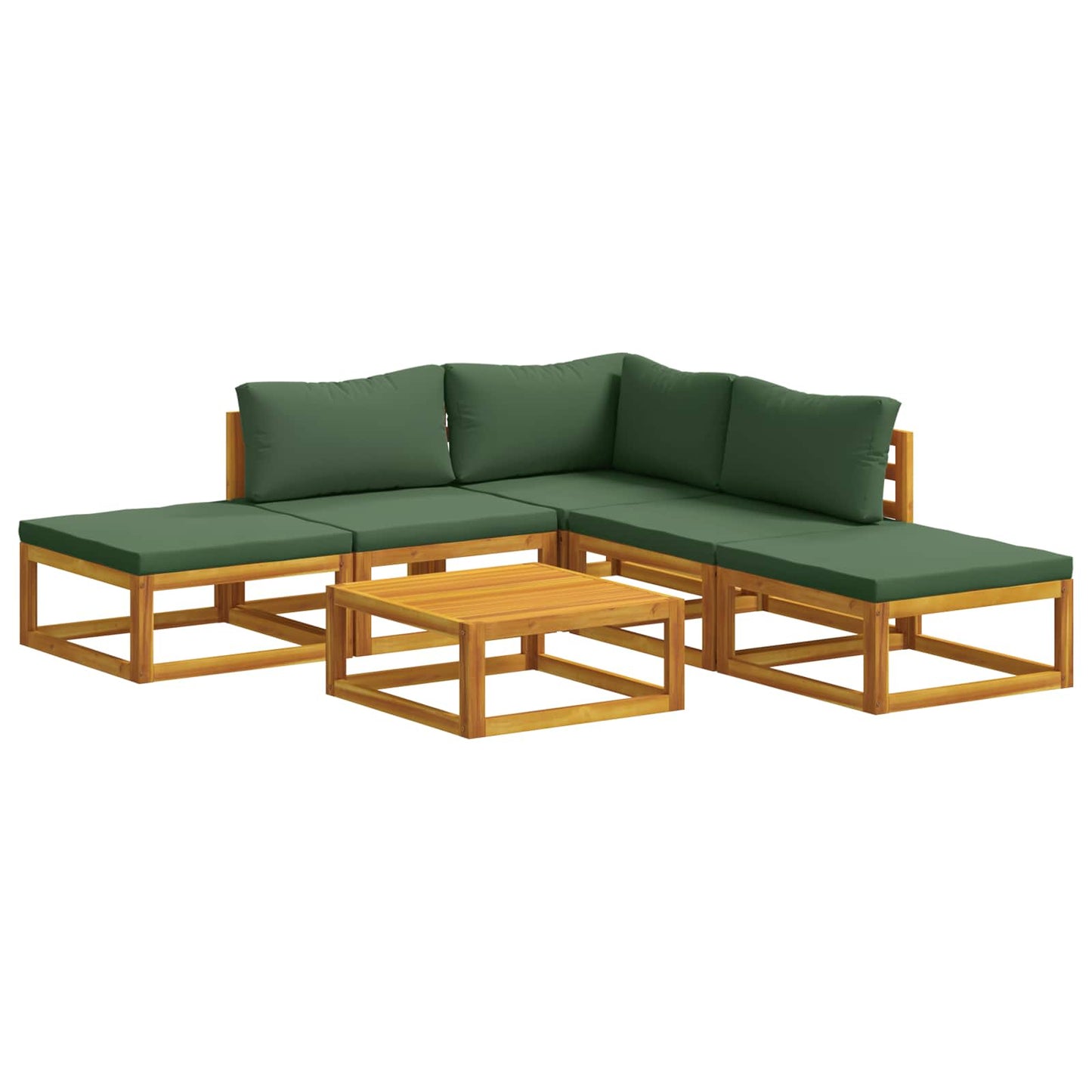 Sofa Set 6 pcs Natural Solid Acacia Wood