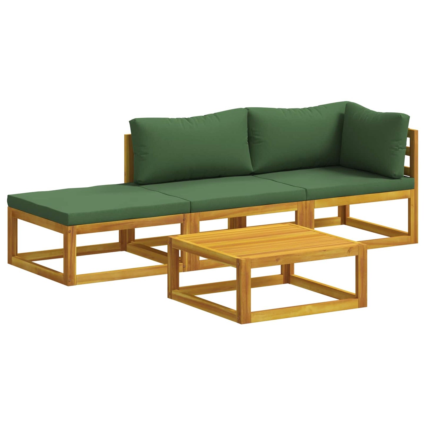 Sofa Set 4 pcs Natural Solid Acacia Wood