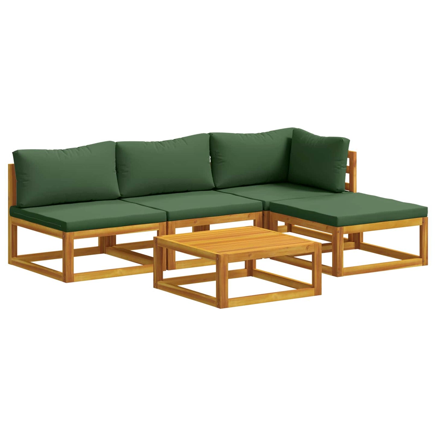 Sofa Set 5 pcs Natural Solid Acacia Wood