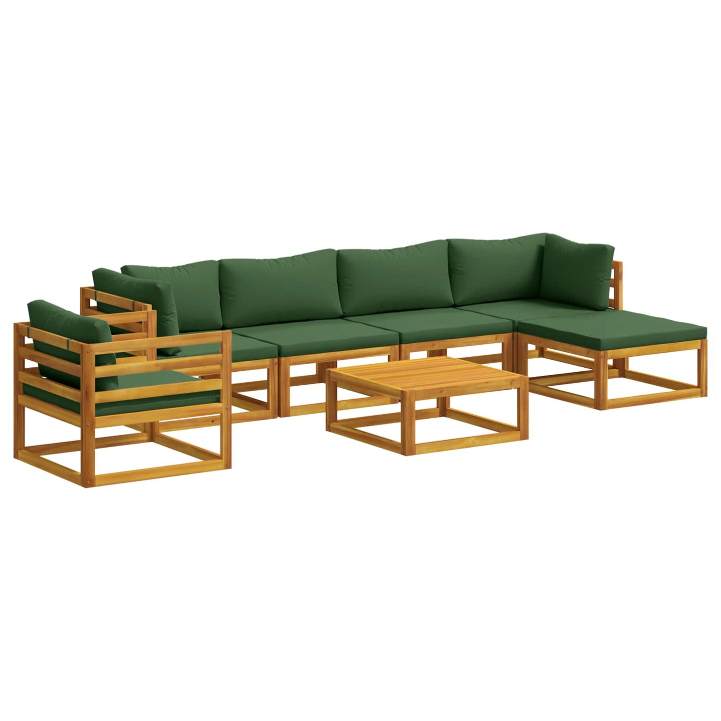 Sofa Set 7 pcs Natural Solid Acacia Wood
