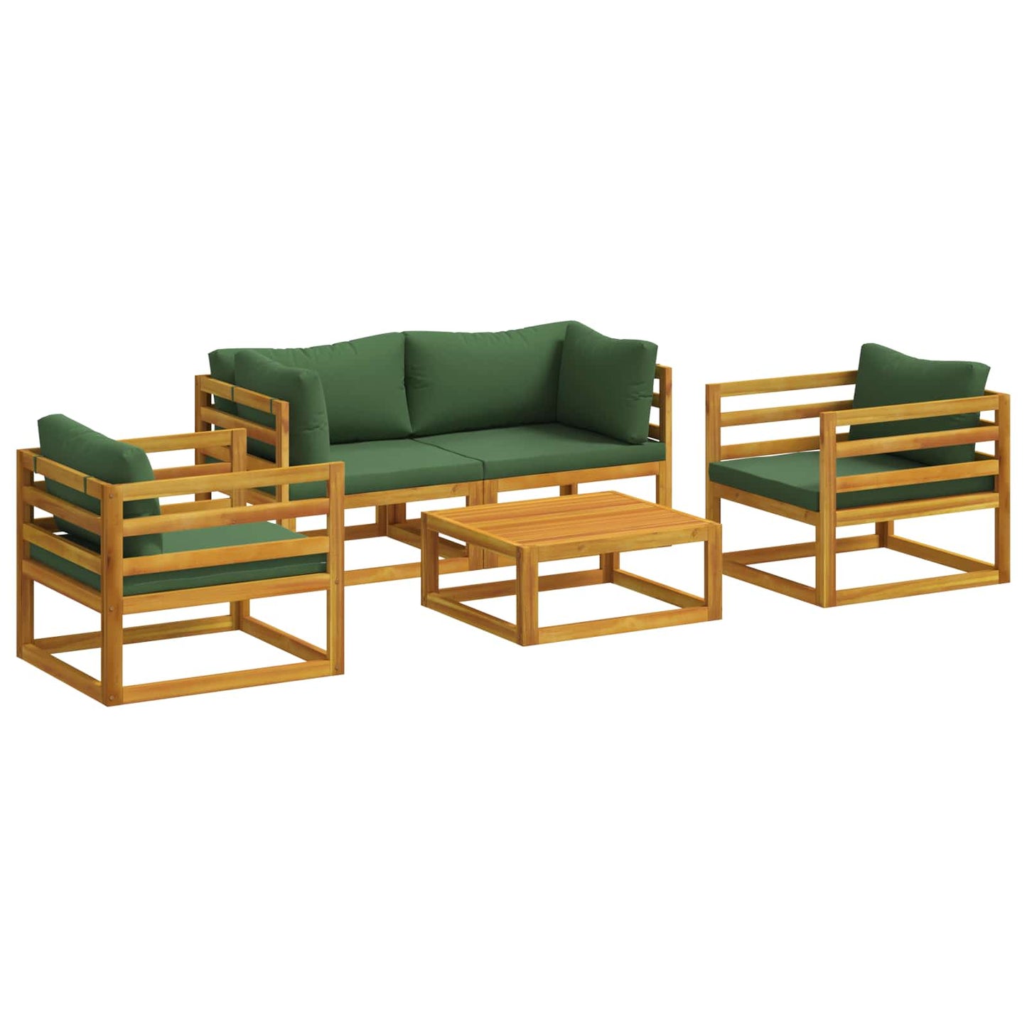 5 Piece Garden Lounge Set Modular Natural Solid Acacia Wood