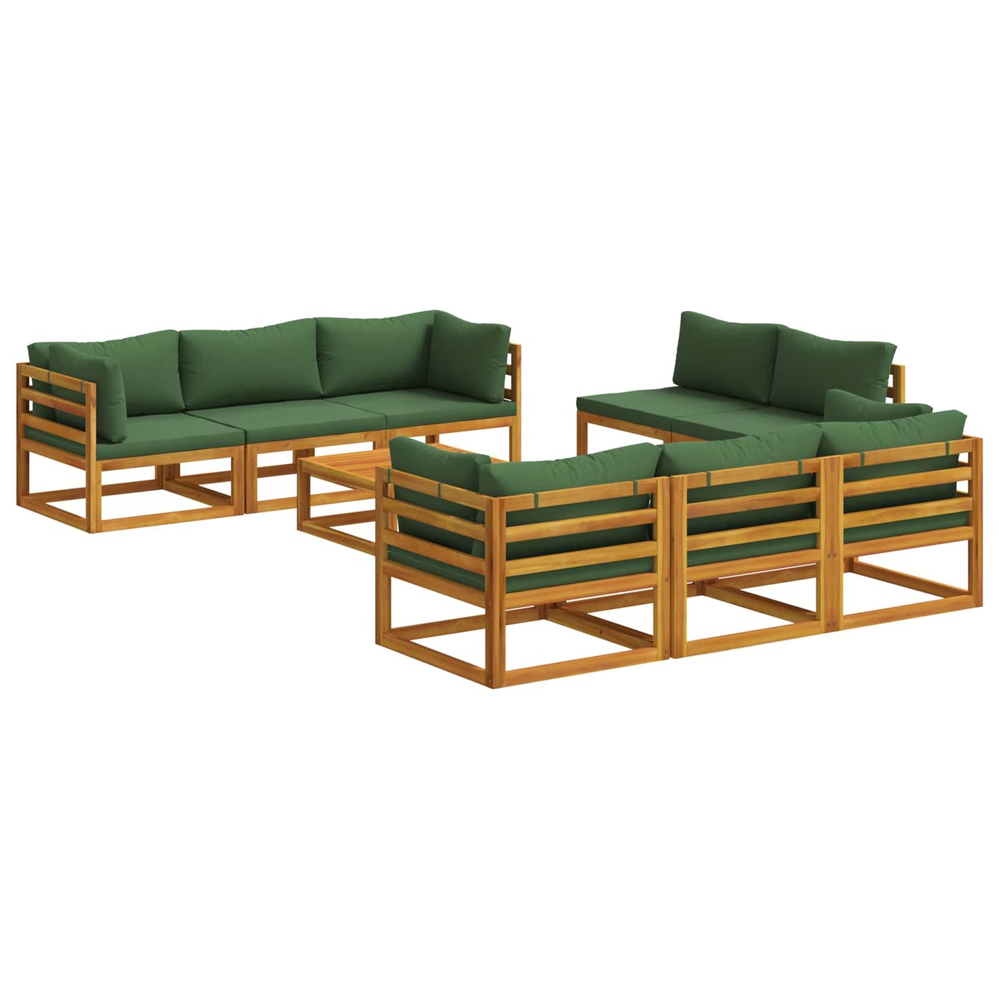 9 Piece Garden Lounge Set Modular Natural Solid Acacia Wood